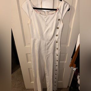 White button jumpsuit